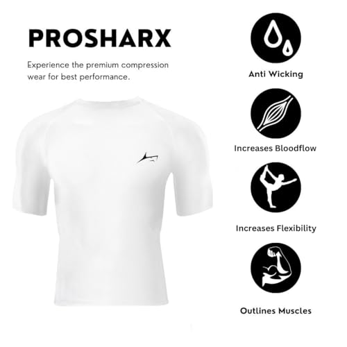 Image of PROSHARX Premium Compression Tights Half Sleeves Dry Fit T-Shirts for High Performance in Gym