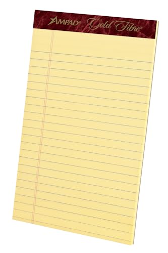 Bloc de notas de fibra dorada Ampad 20004 de 5x8 pulgadas paquete de 12 blocs