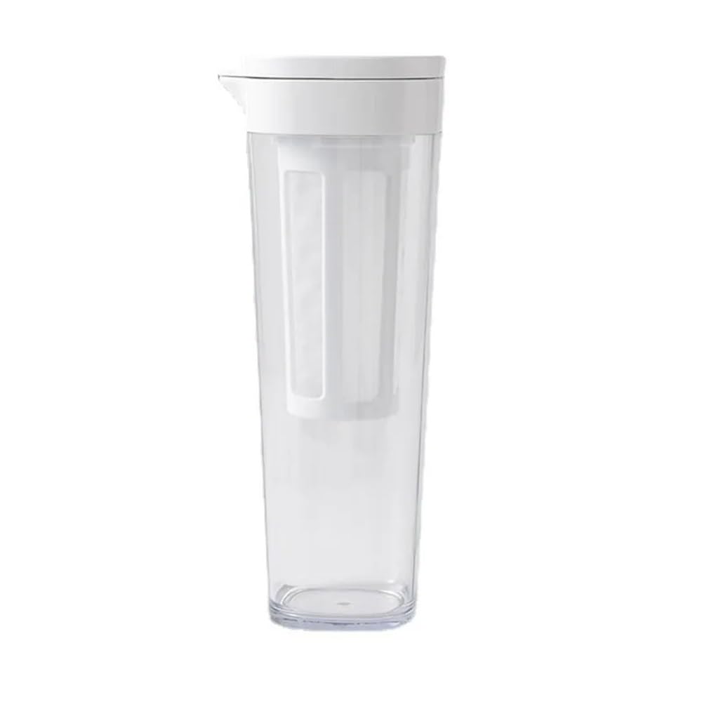 Dzban 1100 ml plastikowy dzbanek na zimną wodę, mrożoną kawę do drzwi lodówki, wykonany z mrożonej lemoniady(Biały)