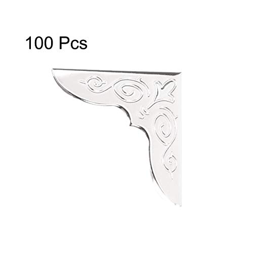 Image of uxcell Metal Book Corner Protectors Edge Cover Guard 30 X 30 X 6mm Silver Tone 100pcs