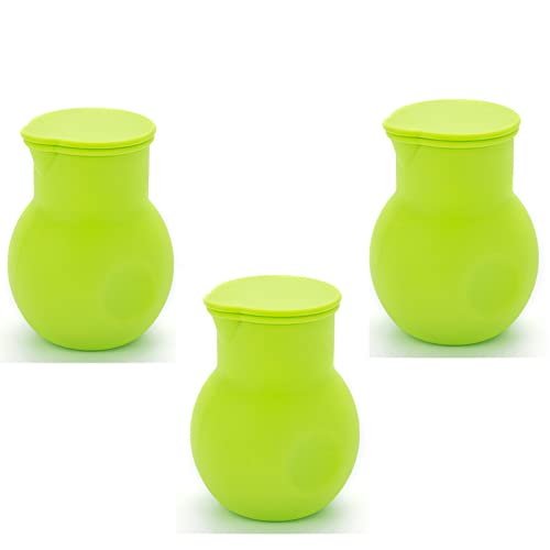 DD-life 3 pentole in silicone per fondere cioccolato, salsa di burro, latte, microonde, strumento per versare (verde)