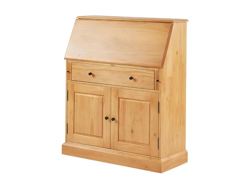 Vente-unique - Secretario de Pino y MDF - Color: Natural Claro - CLEORE