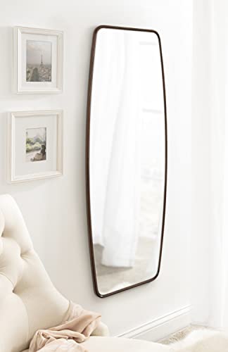 Image of Kate and Laurel Caskill Modern Barrel Mirror; 18 x 48; Dark Bronze; Round Rectangle Barrel Full Length Mirror for Wall