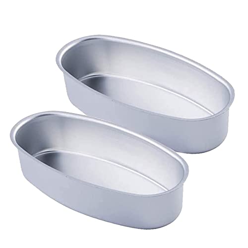 Etsamor 2Pcs 8 Inches Oval Cheese Cake Mold Non-Stick Bread Loaf Mold (Aluminum) Baking Bakeware For Home Kitchen Oven And Instant Pot Baking #TOP6