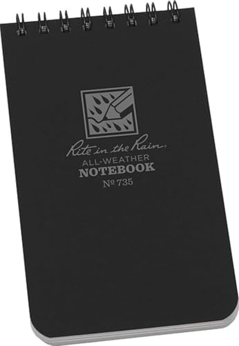 Rite in the Rain Weatherproof Top Spiral Notebook, 3" x 5", Black Cover, Universal Pattern (No. 735) image 5