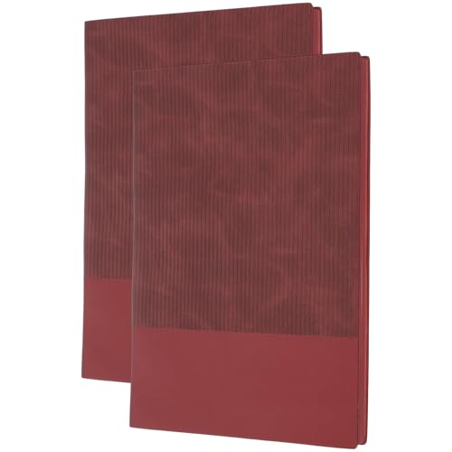 Cahier Relié En Cuir PATIKIL A5 Rouge - Lot de 2 Carnets de 100 Pages Lignées pour Bureau