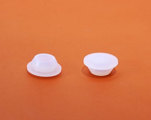 Image of ONLYKXY 10 Pcs Clear Silicone Round Snap in Type Locking Furniture Hole Plugs Button Protective Cover Cap Head,Universal (10mm /0.39inch)