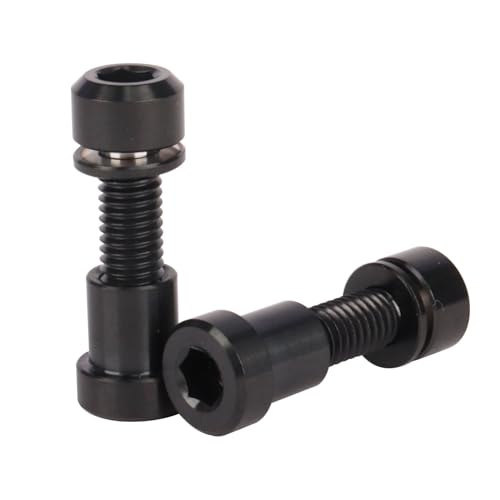 Image of Titanium Bolt M5x16 18 20mm with Washer Steerer Clamp Nut for Bicycle Stem Front Forking Lock Pack of 2 (Black, M5x18mm)