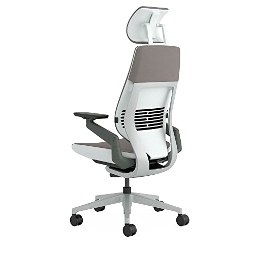 Image of Steelcase Gesture Ergonomic Height Adjustable Office Chair with Adjustable Lumbar Support and Armrests, Comfortable Upholstery in Mocca Fabric + Adjustable Headrest