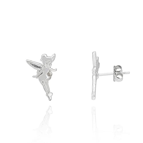 Disney Womens Tinkerbell Earrings Sterling Silver Tinker Bell Stud