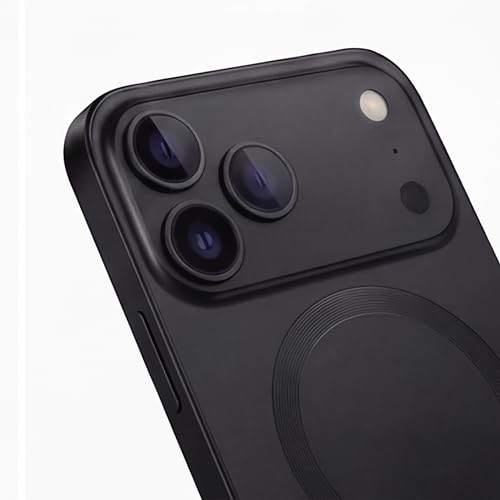 Image of amazon basics Premium Mag-Safe Case for iPhone 17 Pro | Shockproof & Anti-Scratch Cover | Soft Silicone with Wireless Charging | Camera Lens Guard - Black