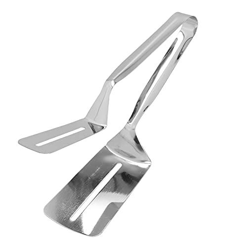 Steak Clamps, Double Sided Spatula Slotted Cooking Tong Stainless Steel Food Flipping Spatula Tongs Clip for Beefsteak Bread Hamburger BBQ Meats Pizza Pies Bread Fish