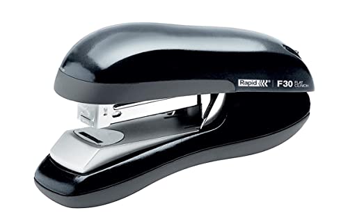Rapid F30 Fashion Half Strip Stapler, 30 Sheet Capacity, Flat Clinch Stapling, Ergonomic Design, Black, 23256500