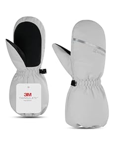 KUTOOK SF508 Kinder Winter Fäustlinge Silber