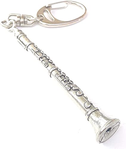 Pewter keychains portachiavi clarinetto in peltro massiccio con sacchetto regalo.