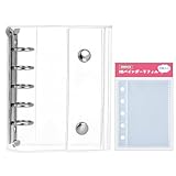 zenoco シール帳 透明バインダー 推し活グッズ m5 マイクロ5 女の子 はがせる 5穴 シール収納 厚め 台紙付き（リフィル20枚セット・シルバー）