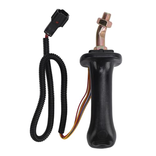 aqxreight 3-Tasten-Bagger-Joystick-Griffe, 2PCS Bagger-Joystick-Griffe Aluminiumlegierung ABS 3 Tasten Schwarz Langlebiger Ersatz für Doosan DH DX150 215 225 300 370-9C
