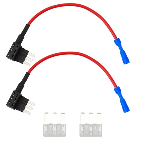 Jawfait Micro 3 Fuse Tap, Add a Circuit Adapters, Expandable Blade Style 12V Fuse Holders for Underglow Lights, Interior LEDs & Car Accessories (2 Pack (25A))