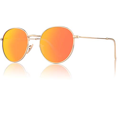 Image of CGID Retro Round Polarized Sunglasses Men Womens Circle Hippie Shades E01