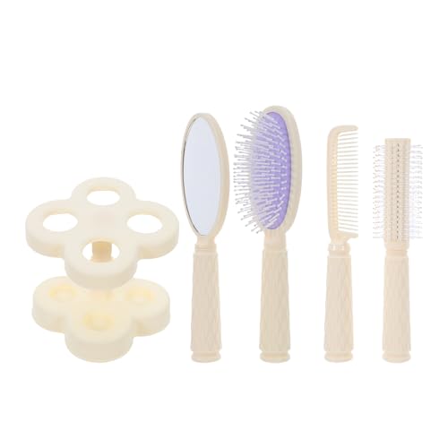 Kit coiffure portable VILLCASE avec miroir et brosses de massage pour cheveux bouclés