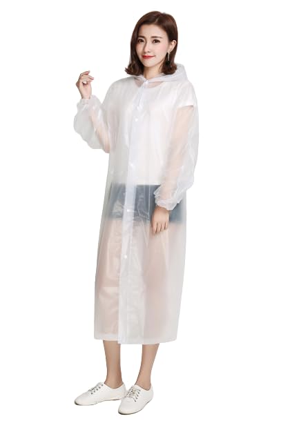 New Variety Store™ Girls' I Boy's EVA Waterproof Transparent Rain Coat Hooded Outdoor Water Resistant Portable Raincoat Suit for Unisex EVA Rain Coat (Free Size)-picture-14