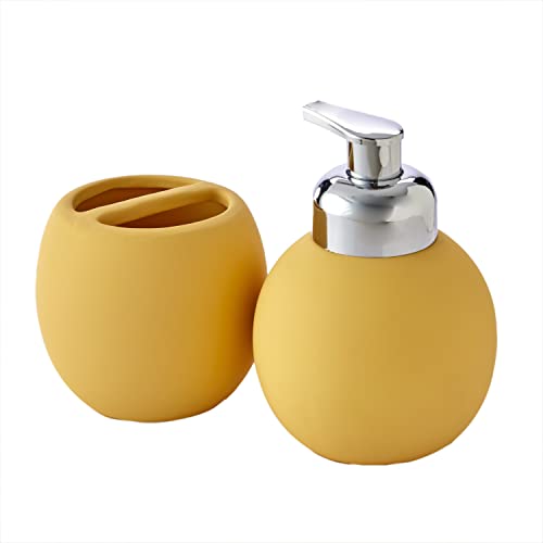 Image of SKL Home by Saturday Knight Ltd. Good Vibes Lotion /Soap Dispenser,Curry