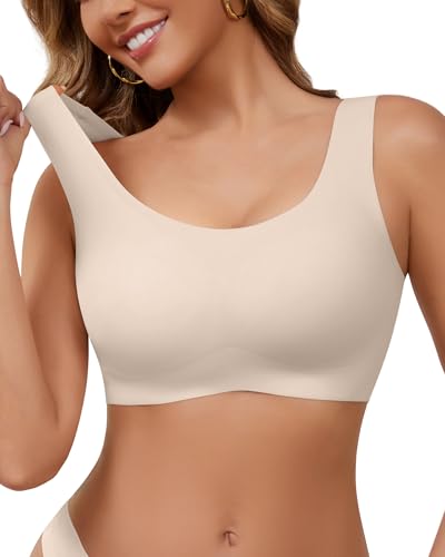 Image of Wireless Bras for Women No Underwire Seamless Full Coverage T-Shirt Bra