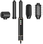 TANSHINE 5 en 1 Brosse sèche-cheveux professionnelle & Multi-Styler avec 110,000 RPM,Brosse à souder ionique pour séchage rapide, séchage, étirage, volumétrie, enroulement automatique Air Styler, Noir