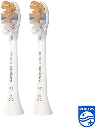 Philips Sonicare Genuine Sonicare A3 Premium All-in-One Brush Head for Complete Care, Pack of 2, White, HX9092/10, 30 g, 2-Count