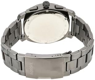 Fossil Gents 44.00mm Quartz Watch with Black Analogue dial and Grey Metal Bracelet Strap FS4931