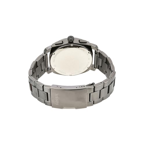 Fossil Gents 44.00mm Quartz Watch with Black Analogue dial and Grey Metal Bracelet Strap FS4931