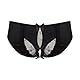 VisSec Damen String Tanga Ouvert Slip Sexy Unterwäsche Unterhosen Dessous Offener Schritt Wetlook Reizvoller Niedrige Taille, (Schwarz, XL)