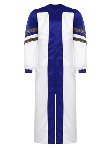 iiniim Unisex Classic Choir Robes Adult Clergy Church Pastor Pulpit Robes Long Sleeve Color Block Judge Robe