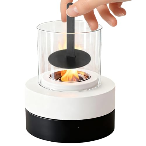 Foyer de Table d'extérieur – Bol à feu Rond Portable en métal avec Fonction de sécurité pour Bureau – Foyer Minimaliste pour Jardin, terrasse | pour la Maison Balcon Chambre Salon Pique-Nique