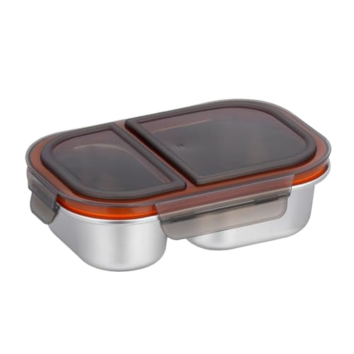bantos Caja De Almuerzo - Contenedor De Alimentos De Metal Seccionado, Almacenamiento De Transportadores De Alimentos De 800 Ml, Preparación De Comidas Portátil Hermética, Artículo De Picnic De Viaje