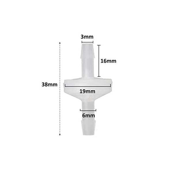 YXCCSE 8 Pcs 1/4" Check Valve, 6mm PVDF One Way Valve Inline Check