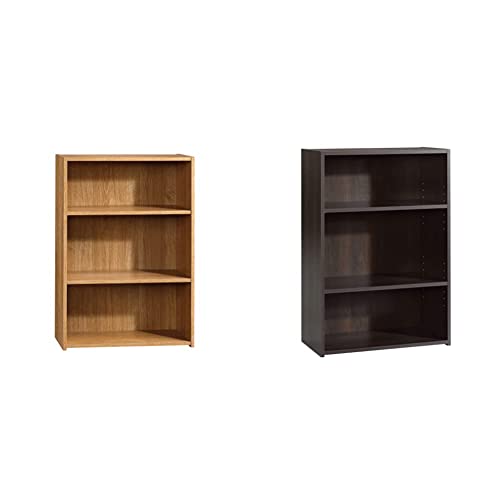 Sauder Beginnings 3-Shelf Bookcase, Highland Oak Finish & Beginnings 3-Shelf Bookcase, Cinnamon Cherry Finish #TOP12