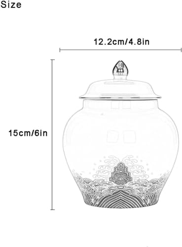 Porcelanowy słoik na imbir, ceramiczne pudełko na herbatę z pokrywką, luźne pudełko do przechowywania herbaty, pudełko na herbatę (kolor: Biały)