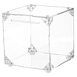NOLITOY Caja de Ahorro Transparente de Acrílico Hucha Desmontable para Adultos y Resistente y Fácil de Limpiar Banco de Dinero para Monedas y Billetes