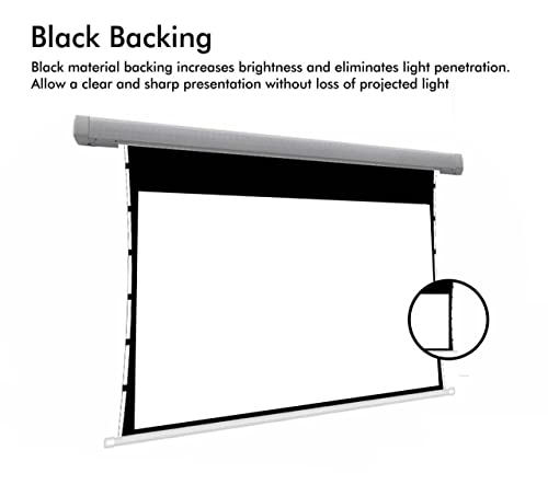 Image of BIG VUE Tab-Tension Motorized Projection Screen, 16:9 Movie Screen | Electric Tab-tensioned Projector Screen UHD Home, Movie, Theater, Work (165 Inches)