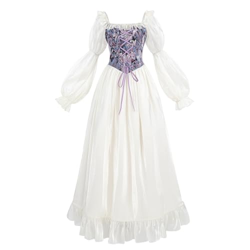 Image of NSPSTT Women Girls American Pioneer Colonial Dress Prairie Costume