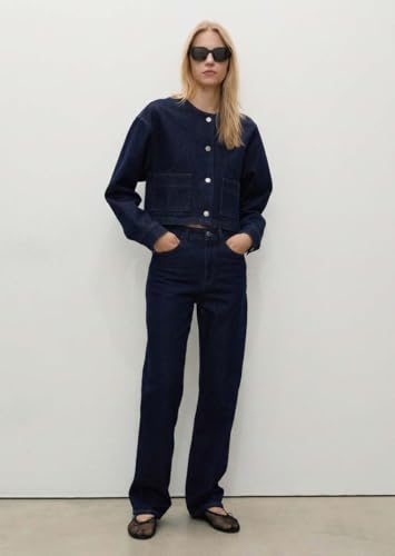Image of KOTTY Women's High Waist Wide Leg Button Coin Pocket Straight Fit Jeans Stylish Regular to Plus Size Fit Denim Jeans for Women