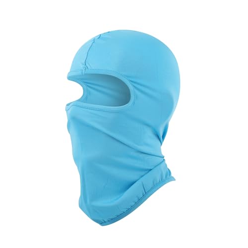 Image of Pukavt Kids Ski Balaclava Mask for Boys and Girls, UV Protection Windproof Scarf for Winter Snowboard Cycling Light Blue