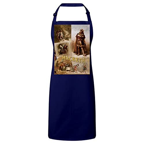 Tablier cuisine anti-taches Macbeth Shakespeare 1884 bleu marine