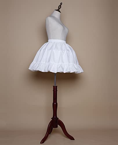 YULUOSHA Women Girls Crinoline Short Petticoat 2 Hoops Victorian Skirt Ball Gown Elastic Waist Underwear Half Slip Underskirt2