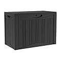 TPSOUM Outdoor Resin Storage Deck Box, 45 Gallon Capacity, Weather-Resistant, Black