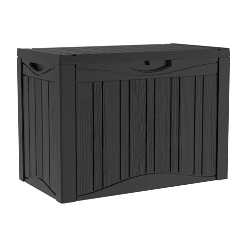 TPSOUM Outdoor Resin Storage Deck Box, 45 Gallon Capacity, Weather-Resistant, Black
