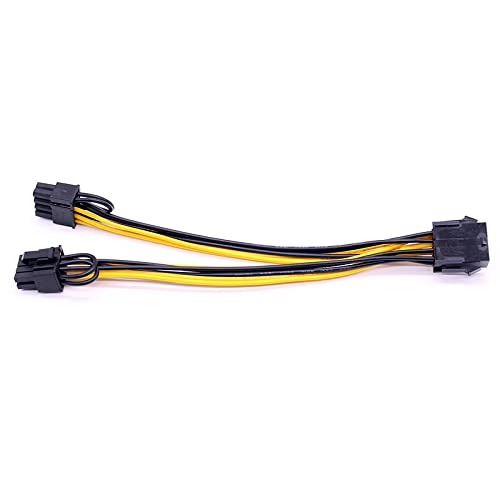 8Pin PCI-E PCI Express Graphics Video Card 8 Pin GPU VGA Female to Dual 8Pin (6+2) Pin PCI-E Male Y Splitter Power Extension Cable 8 Pin GPU molex for Graphics Card BTC Miner 20cm (5 Pieces)