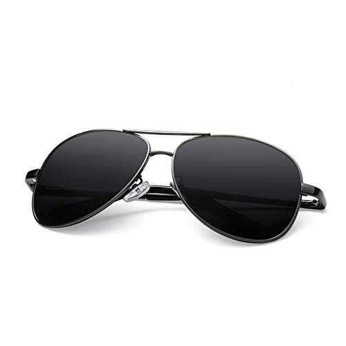 Image of Simsco Polarized Aviator Men's Sunglasses (Black)