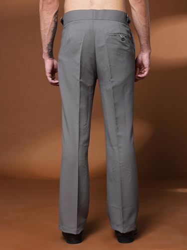 Image of Gurkha Pants for Men | Trouser for Men | Formal Pant | Single Buckle | Bell Bottom Trouser High Waist Pleated Casual Trousers | Flared Bottom Leg Pants for Office Smart Casual Travel Party